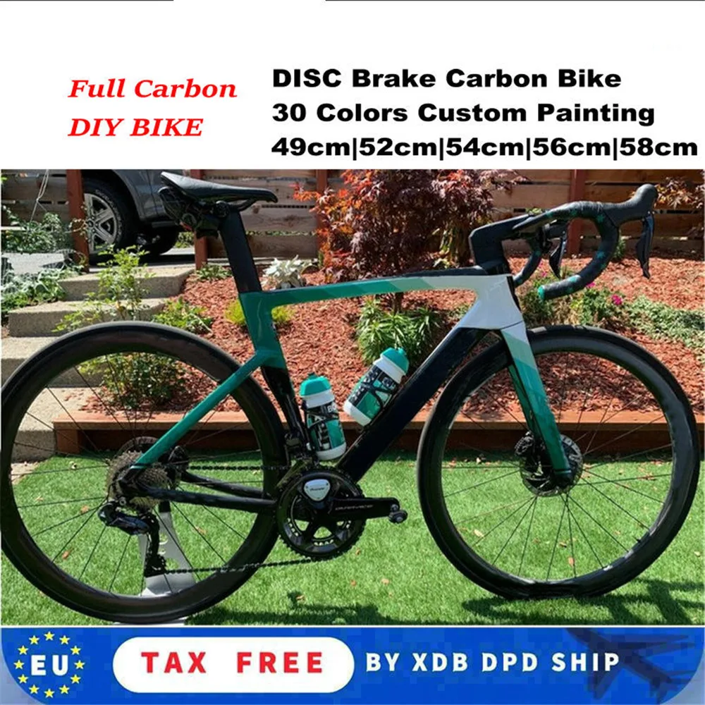 T1000 DIY Carbon Complete Bike Glossy Disc Brake Road Full Bike with R7020 R8020 Groupset 50mm Carbon Wheelset 
T1000 DIY Carbon Complete Bike Glossy Disc Brake Road Full Bike with R7020 R8020 Groupset 50mm Carbon Wheelset