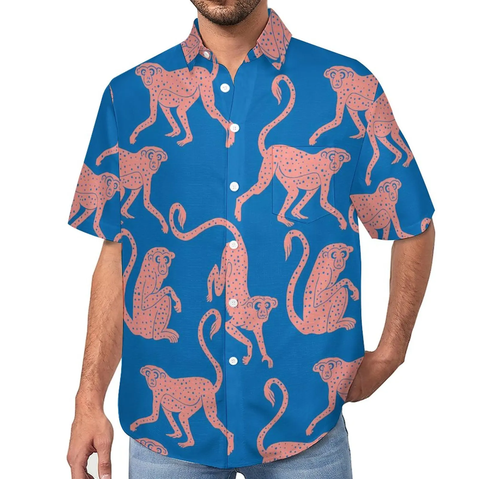 Пляжная рубашка с принтом обезьяны, розовые Гавайские повседневные рубашки с животными, мужские блузки Y2K, Графический топ с коротким рукавом, приблизительно 3XL, 4XL
Пляжная рубашка с принтом обезьяны, розовые Гавайские повседневные рубашки с животными, мужские блузки Y2K, Графический топ с коротким рукавом, приблизительно 3XL, 4XL