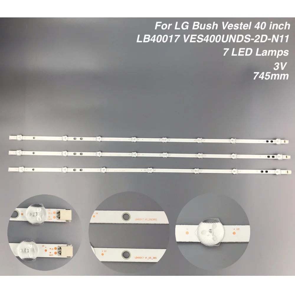 

LED strip 7+8 lamp For VESTEL 40" UHD DRT VNB A B-TYPE REV02 E128280 17DB40H VES400QNDS-2D-U11 N11 40R500U 40R5000U LB40017