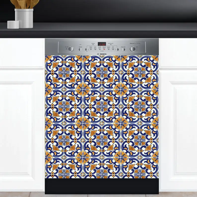 Dishwasher Cover Choose Magnet Or Vinyl Decal Sticker, Vintage Timeworn Look Portugal Spain Azulejo Tiles Pattern Design D0047
Dishwasher Cover Choose Magnet Or Vinyl Decal Sticker, Vintage Timeworn Look Portugal Spain Azulejo Tiles Pattern Design D0047
