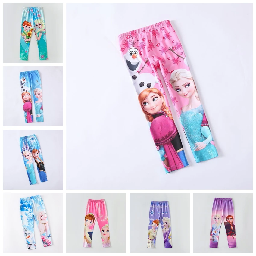 

Baby Girls Leggings Cartoon Frozen Anna Elsa Print Cotton Pants Spring Autumn Children's Skinny Pants Kids Bottoms Long Trousers