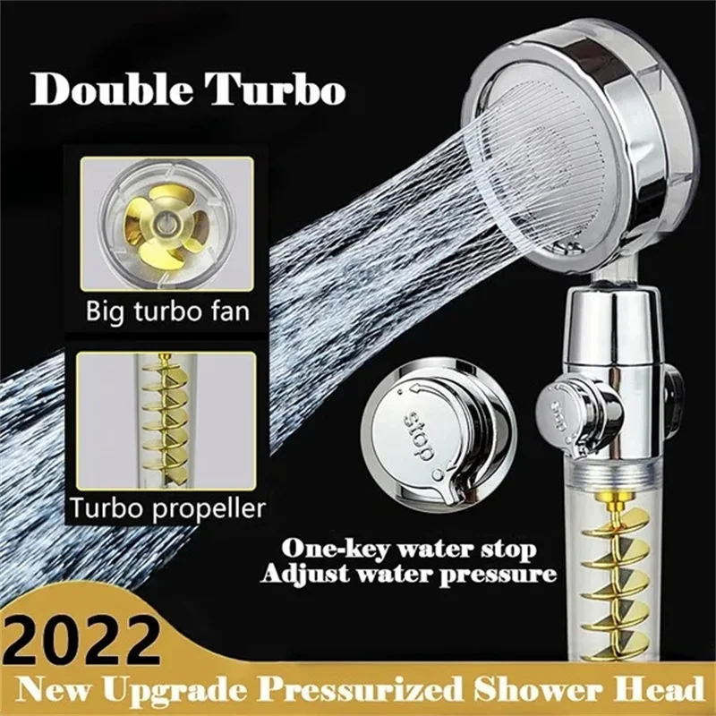 

Shower Heads with Handheld Spray, High Pressure, Water Saving Flow, 360 Degree Rotating Turbo Fan, Bathroom Spa Showerhead