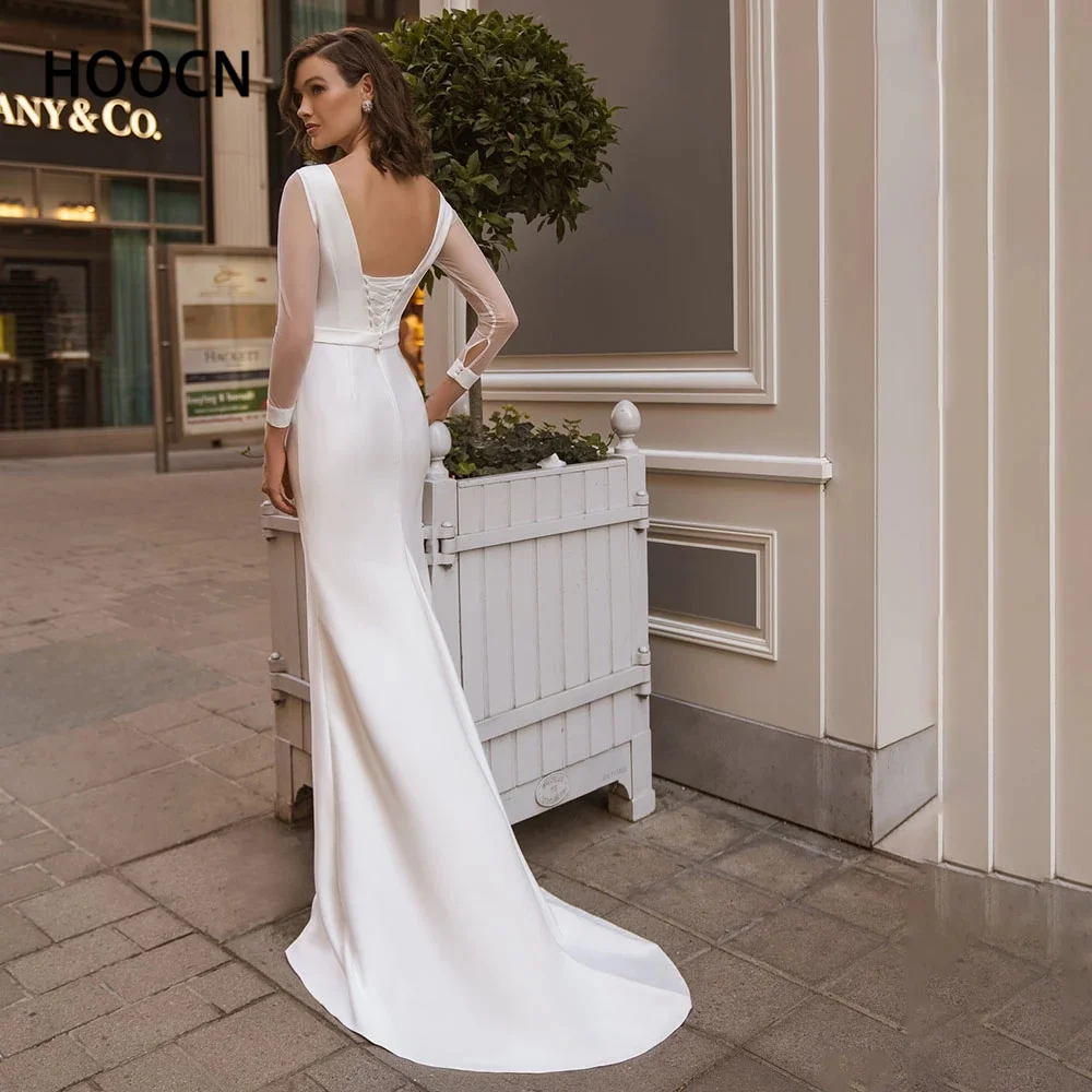 HERBURNL Simple Wedding Dress Round Neck Mermaid Long Sleeve Temperament Backless Dress Vestido de casamento
HERBURNL Simple Wedding Dress Round Neck Mermaid Long Sleeve Temperament Backless Dress Vestido de casamento