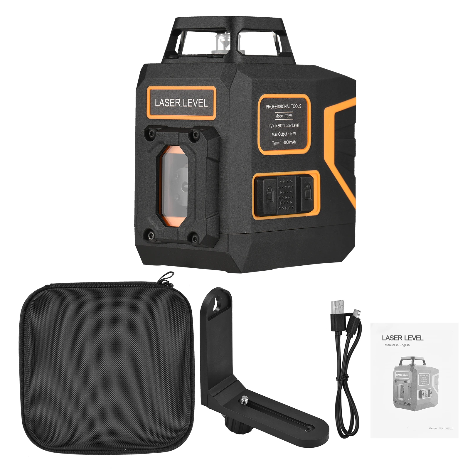 5 Lines Laser Level Self Leveling 360-degree Horizontal 120-degree Vertical Green Beam Laser Level with Bracket 30M/ 98FT
5 Lines Laser Level Self Leveling 360-degree Horizontal 120-degree Vertical Green Beam Laser Level with Bracket 30M/ 98FT
