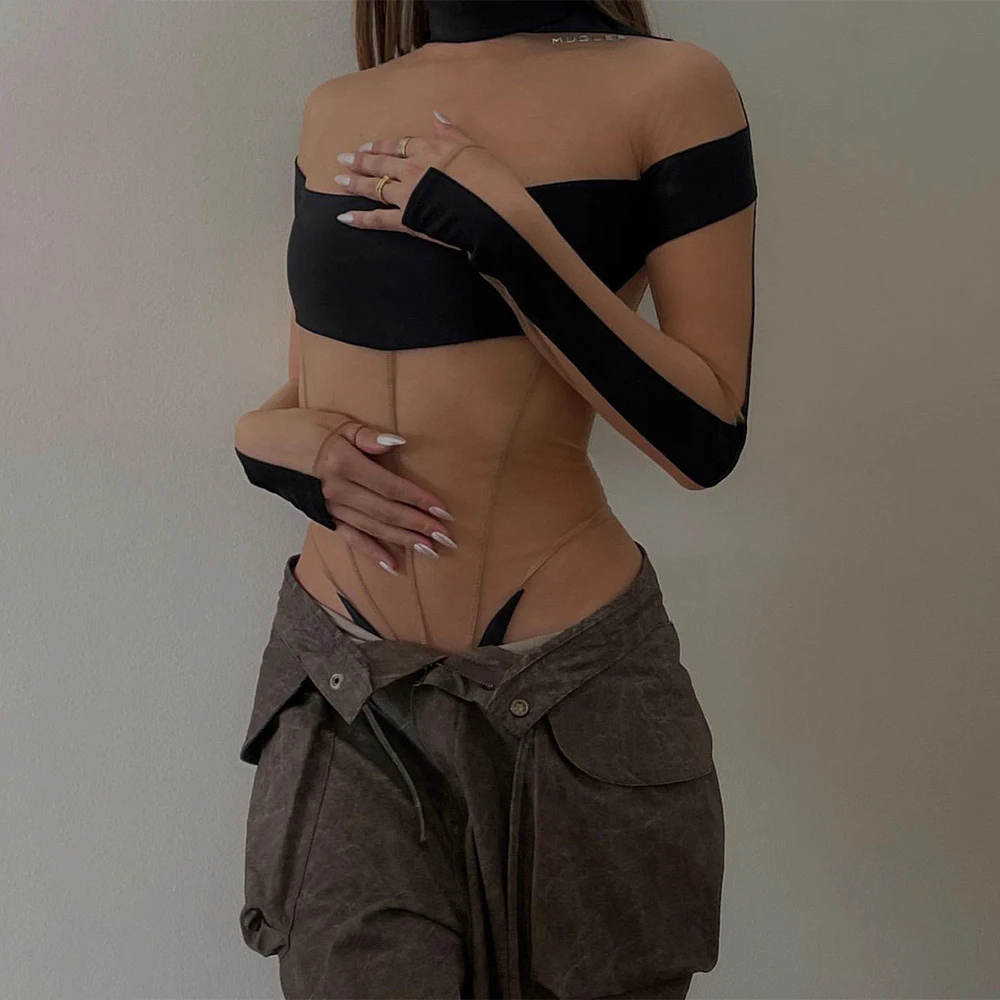 23SS Spring Summer y2k punk style niche lovers neckline strapless tight fitting patchwork mesh jumpsuit
23SS Spring Summer y2k punk style niche lovers neckline strapless tight fitting patchwork mesh jumpsuit