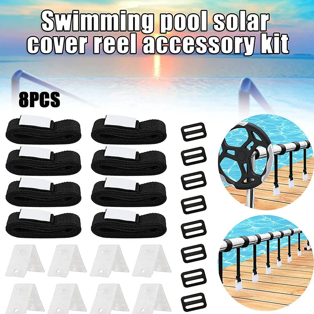 

Нейлоновая накладка на солнечную панель для бассейна, комплект ремней для крепления чехла для одеяла бассейна, высококачественные ремни, а...