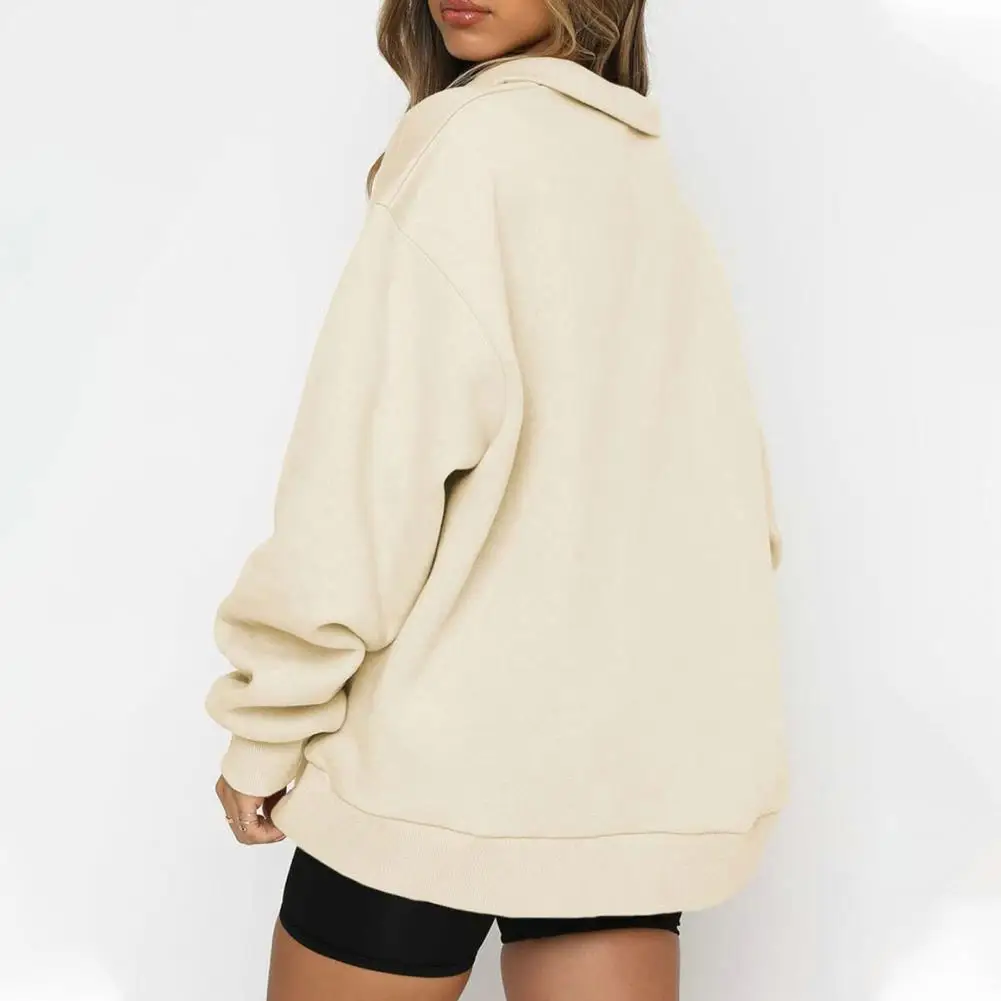 Warm Breathable Windproof Autumn Winter Women Half Zipper Lapel Oversized Sweatshirt Coat Women Sweatshirt for Outdoor
Warm Breathable Windproof Autumn Winter Women Half Zipper Lapel Oversized Sweatshirt Coat Women Sweatshirt for Outdoor