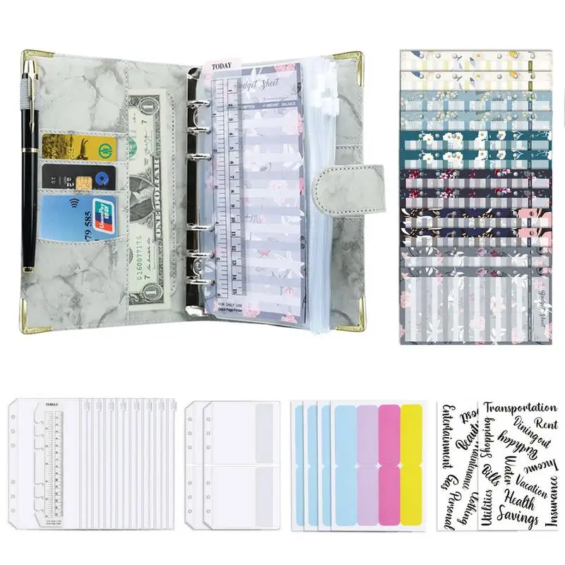 A6 Budget Binder 6 Ring Planner With Stylish Design Leather Organizer Loose Leaf Document Holder For Cash Bills Checks Stamps
A6 Budget Binder 6 Ring Planner With Stylish Design Leather Organizer Loose Leaf Document Holder For Cash Bills Checks Stamps