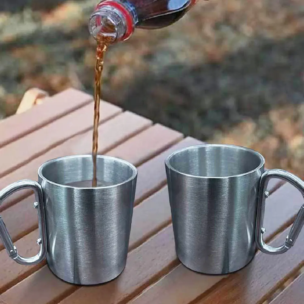 Металлические чашки-карабины 220/300 мл, чашка из нержавеющей стали с карабином для кемпинга, пешего туризма, портативная дорожная кружка с кар... 
Металлические чашки-карабины 220/300 мл, чашка из нержавеющей стали с карабином для кемпинга, пешего туризма, портативная дорожная кружка с кар...