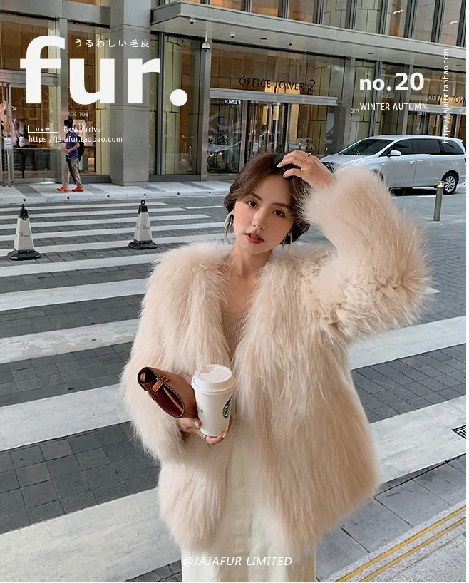

Autumn and winter 2022 new raccoon dog hair double-sided woven fur coat women's medium long hair Haining young fashion