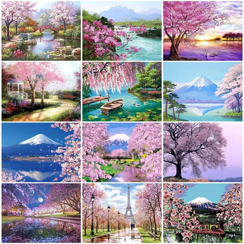 SDOYUNO Painting By Numbers Cherry Blossom Landscape Handmade Picture By Numbers Hand Painted Kit Drawing Canvas Hobby Gift
SDOYUNO Painting By Numbers Cherry Blossom Landscape Handmade Picture By Numbers Hand Painted Kit Drawing Canvas Hobby Gift
