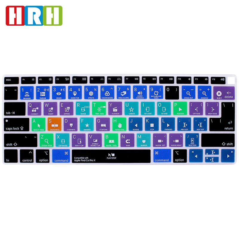 Final Cut Pro X Shortcuts Silicone Keyboard Cover Skin for MacBook Newest Air 13" 2018 Release A1932 with Retina Display
Final Cut Pro X Shortcuts Silicone Keyboard Cover Skin for MacBook Newest Air 13" 2018 Release A1932 with Retina Display