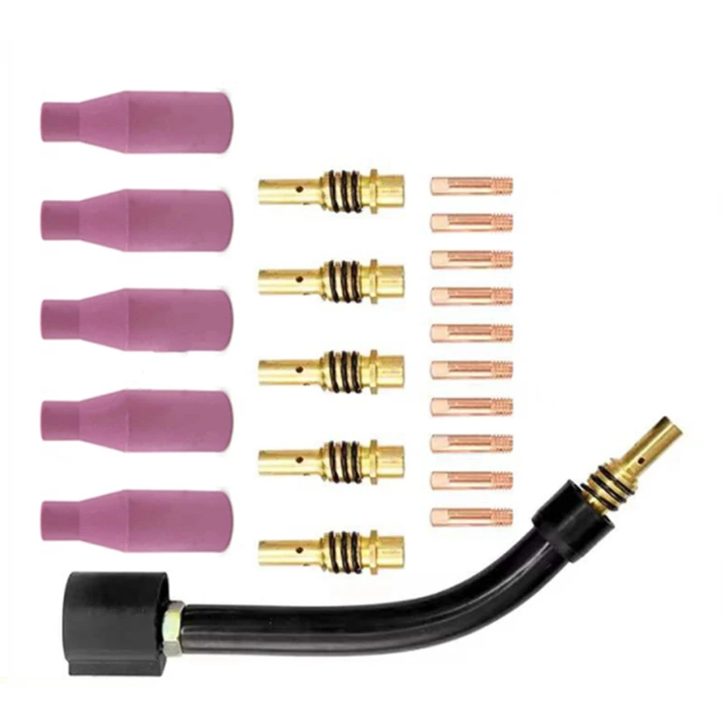 21Pcs 15AK for Binzel Torch/Gun Consumables Electrode Link Rod Tips Goose Neck Bend for MIG Welding Machine 0.8mm
21Pcs 15AK for Binzel Torch/Gun Consumables Electrode Link Rod Tips Goose Neck Bend for MIG Welding Machine 0.8mm