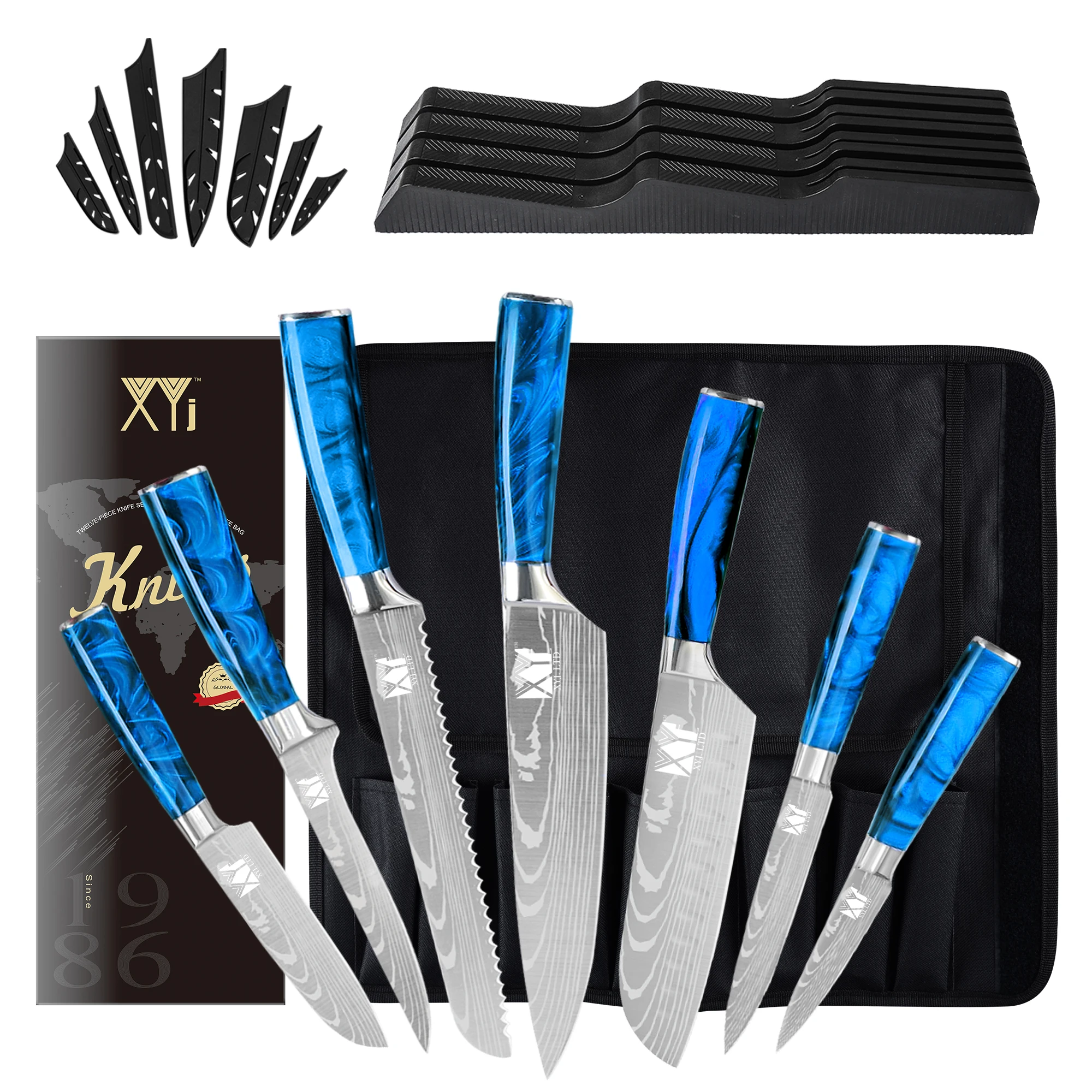 XYj 7PCS Kitchen Knife Set Stainless Steel Laser Damascus Pattern Knives Kit With Knife Holder Roll Bag Storage Case Gift Knives
XYj 7PCS Kitchen Knife Set Stainless Steel Laser Damascus Pattern Knives Kit With Knife Holder Roll Bag Storage Case Gift Knives