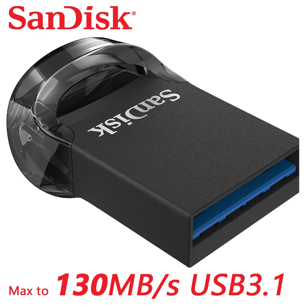 

Флэш-накопитель SanDisk CZ430 Ultra Fit, 64 ГБ, USB 3,1, до 130 Мб/с, чтение 128 ГБ, мини-флэш-накопитель, высокоскоростной USB 3,1, USB-Флешка 32 ГБ, 16 ГБ