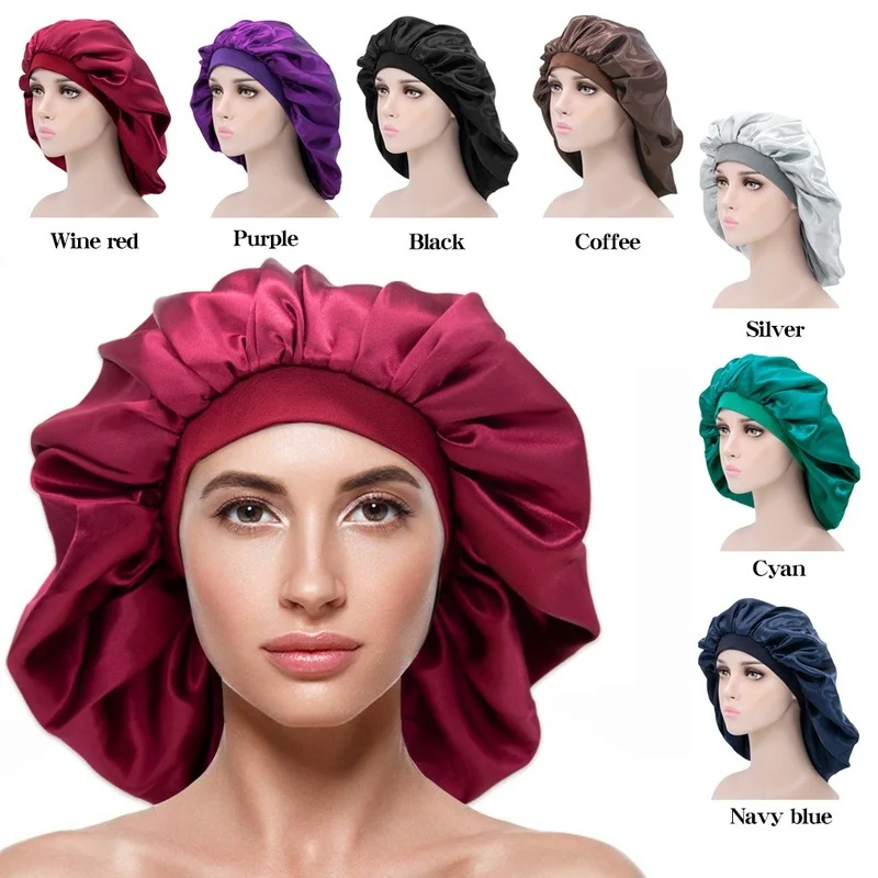 New Fshion Women Satin Night Sleep Cap Hair Bonnet Hat Silk Head Cover Wide Elastic Band
New Fshion Women Satin Night Sleep Cap Hair Bonnet Hat Silk Head Cover Wide Elastic Band