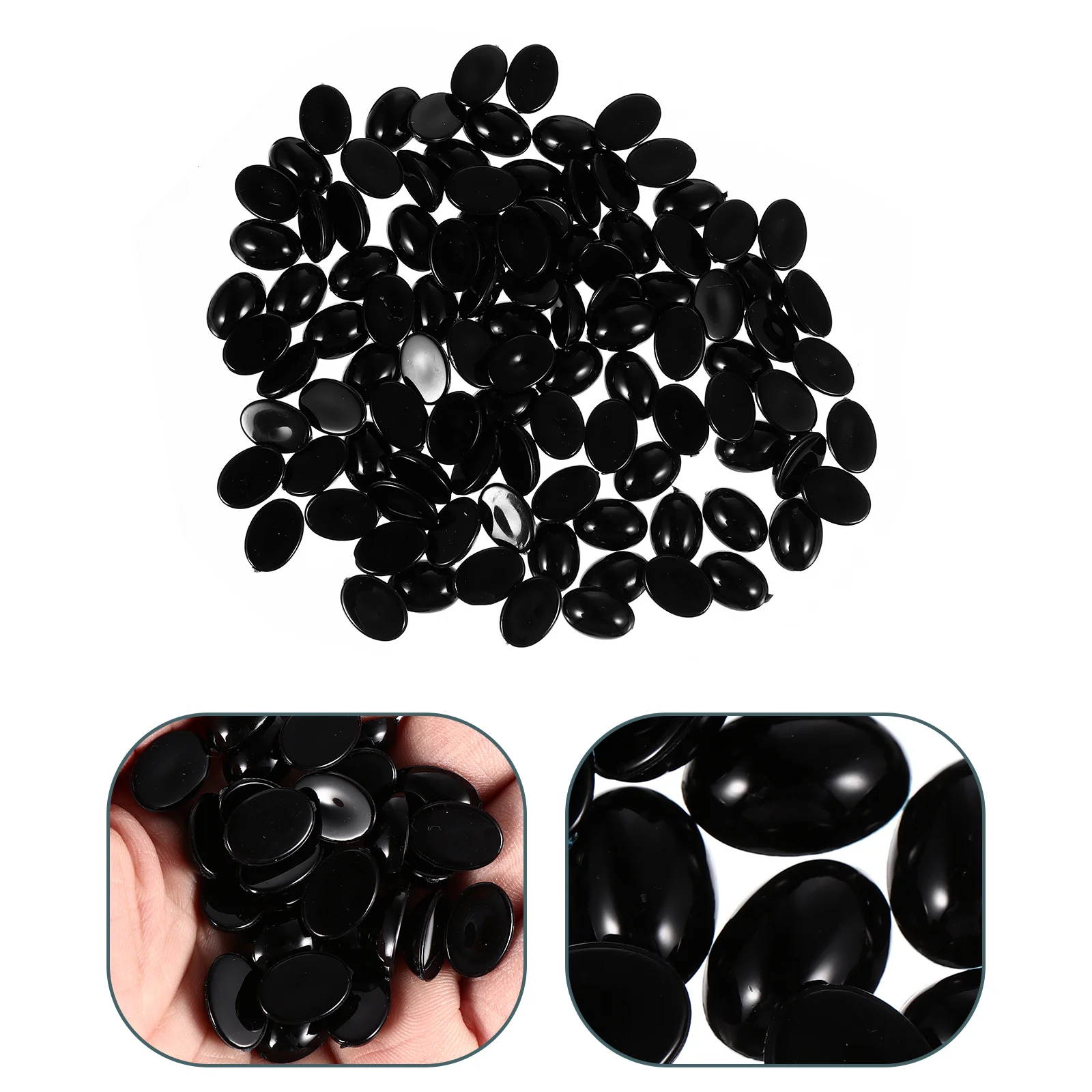 

100 Pcs Toy Nose DIY Craft Plastic Oval Noses Black Decor Eye Bear Eyes Stuffed Animals DlY Woven Materials Flat Dolls