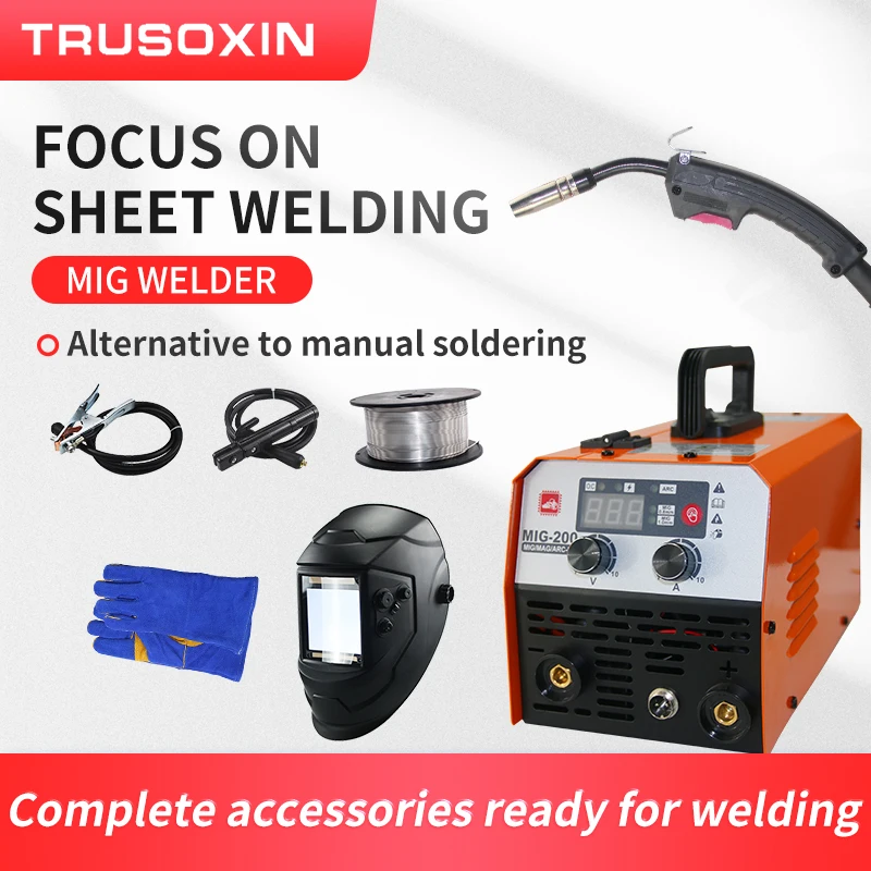 220V 2 IN 1 MIG200 Professional Thin Plate Electric Inverter DC MIG Welder No Gas Welding And ARC MMA Welding Machine Equipment
220V 2 IN 1 MIG200 Professional Thin Plate Electric Inverter DC MIG Welder No Gas Welding And ARC MMA Welding Machine Equipment