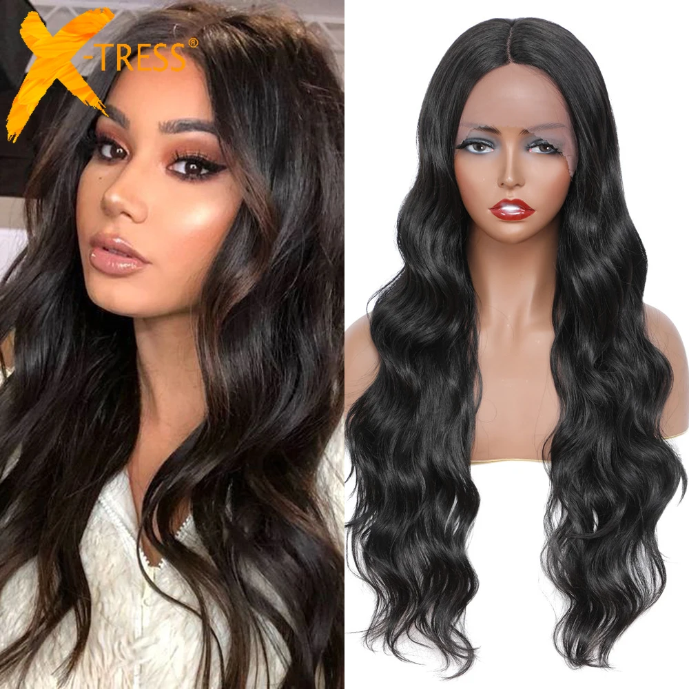 Medium Brown Synthetic Hair Lace Wigs For Women X-TRESS 24inch Long Wavy Lace Wig Middle Part Heat Resistant Fiber Hairstyle
Medium Brown Synthetic Hair Lace Wigs For Women X-TRESS 24inch Long Wavy Lace Wig Middle Part Heat Resistant Fiber Hairstyle