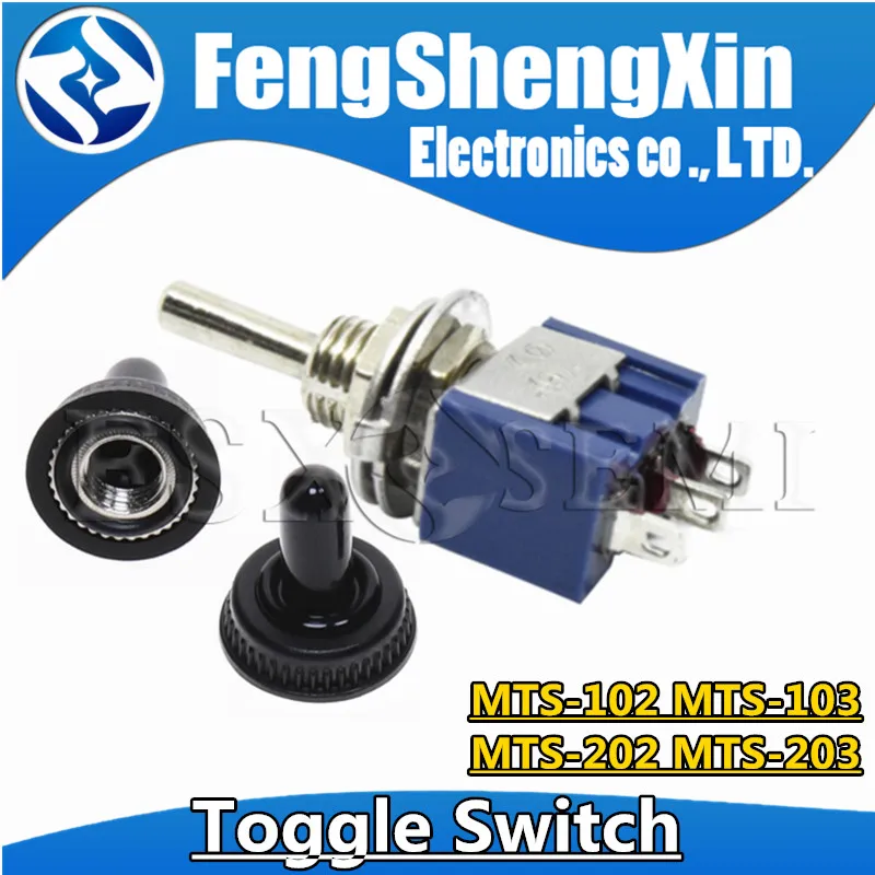 

5PCS MTS-102 MTS-103 MTS-202 MTS-203 6A 125V Mini 3/6PIN ON-OFF/ON-OFF-ON Toggle Switches For Switching Lights Motors