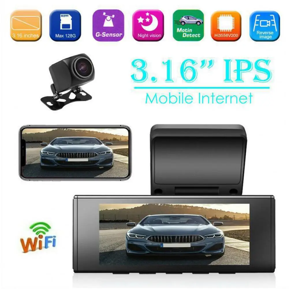 Car DVR Video Recorder WIFI Smart DVR Dash Camera Rear View 3.16 Inch 1080P HD WDR G-sensor Night Vision Dash Cam Car Accesories
Car DVR Video Recorder WIFI Smart DVR Dash Camera Rear View 3.16 Inch 1080P HD WDR G-sensor Night Vision Dash Cam Car Accesories