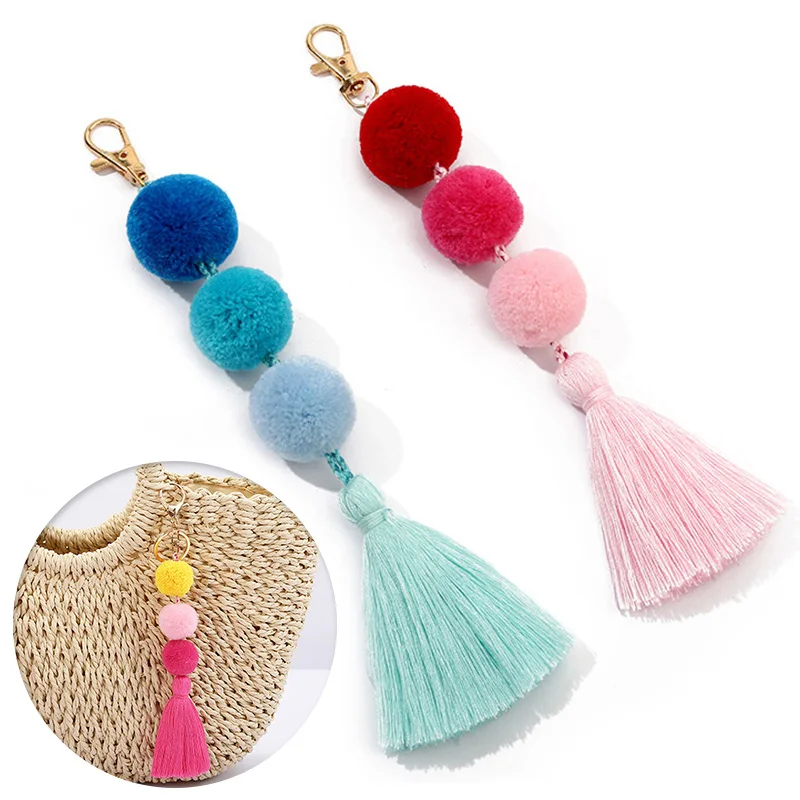 Colorful Cashmere Ball Tassel Keychain Women Bag Car Phone Decoration Pendant Accessory New Key Holder Charm Key Rings Wholesale
Colorful Cashmere Ball Tassel Keychain Women Bag Car Phone Decoration Pendant Accessory New Key Holder Charm Key Rings Wholesale