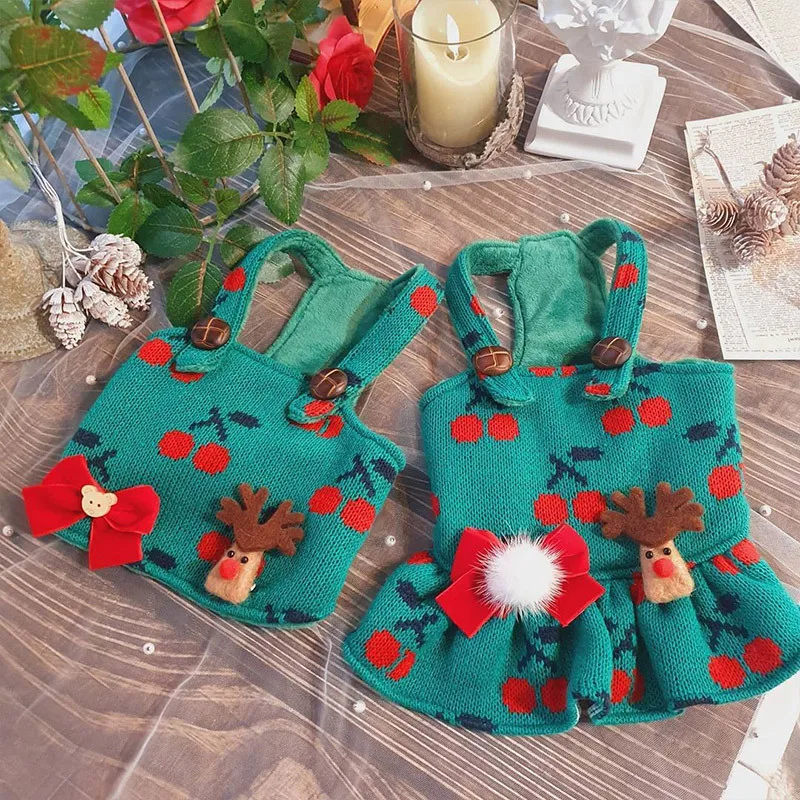 Cherry Elk Dog Clothes Dress Christmas Suspenders Dogs Clothing Small Pet Couples Warm Princess Style Costume Ropa Para Perro
Cherry Elk Dog Clothes Dress Christmas Suspenders Dogs Clothing Small Pet Couples Warm Princess Style Costume Ropa Para Perro