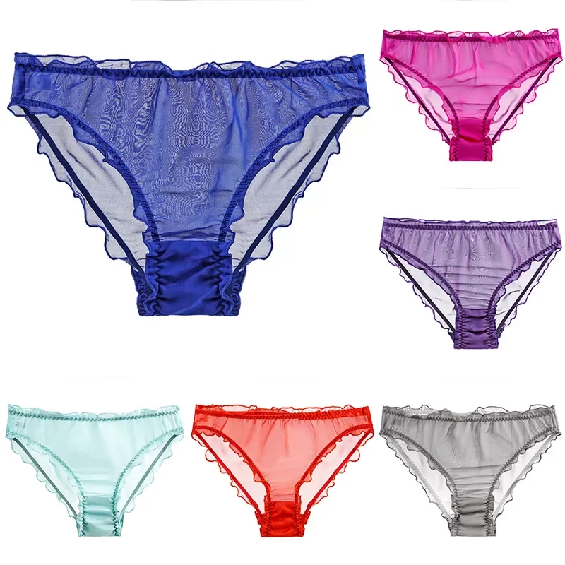 Women's Mulberry Silk Panties Translucent Chiffon Sexy Briefs Ruffled Silk Large Size Panties Ultra-thin Breathable Underwear
Women's Mulberry Silk Panties Translucent Chiffon Sexy Briefs Ruffled Silk Large Size Panties Ultra-thin Breathable Underwear
