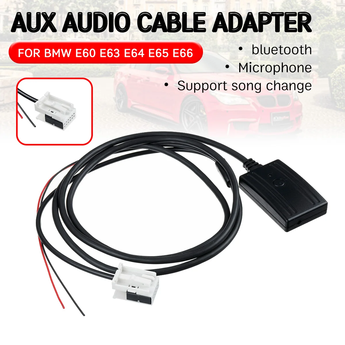 

bluetooth Aux Receiver Cable Adapter Hands-free Hifi aux module for 12 Pin Head Unit for BMW E60 E63 E64 E65 E66 E81 E82 E87 E70