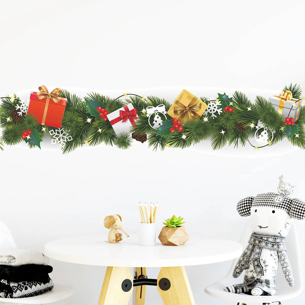 Christmas Pine Branch Waist Line Wall Stickers Living Room Skirting Decoration New Year Wallpaper Home Decor Baseboard Decals
Christmas Pine Branch Waist Line Wall Stickers Living Room Skirting Decoration New Year Wallpaper Home Decor Baseboard Decals
