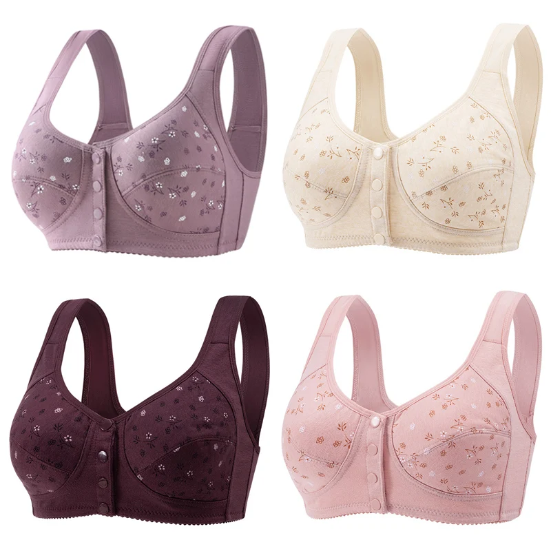3 шт./комплект, Женский хлопковый бюстгальтер без косточек, с застежкой спереди 
3 шт./комплект, Женский хлопковый бюстгальтер без косточек, с застежкой спереди