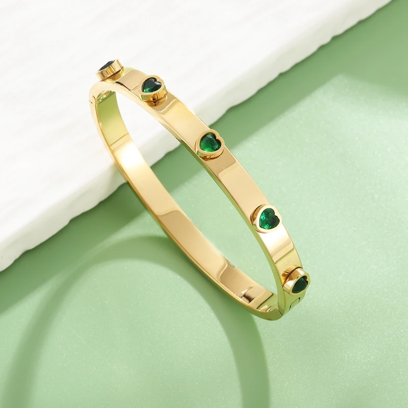 New Fashion Women Girls Wedding Party Cuff Bangles Stainless Steel Charm Green Crystal Bracelets Jewelry Gift
New Fashion Women Girls Wedding Party Cuff Bangles Stainless Steel Charm Green Crystal Bracelets Jewelry Gift