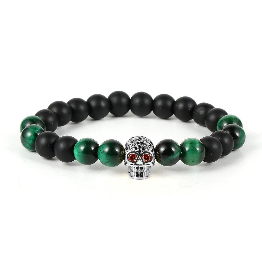 Natural Stone Skull Bead Bracelets For Men Luxury Alabaster Micro Pave Brass Elastic Handmade Bangles For Women Designer Jewelry
Natural Stone Skull Bead Bracelets For Men Luxury Alabaster Micro Pave Brass Elastic Handmade Bangles For Women Designer Jewelry