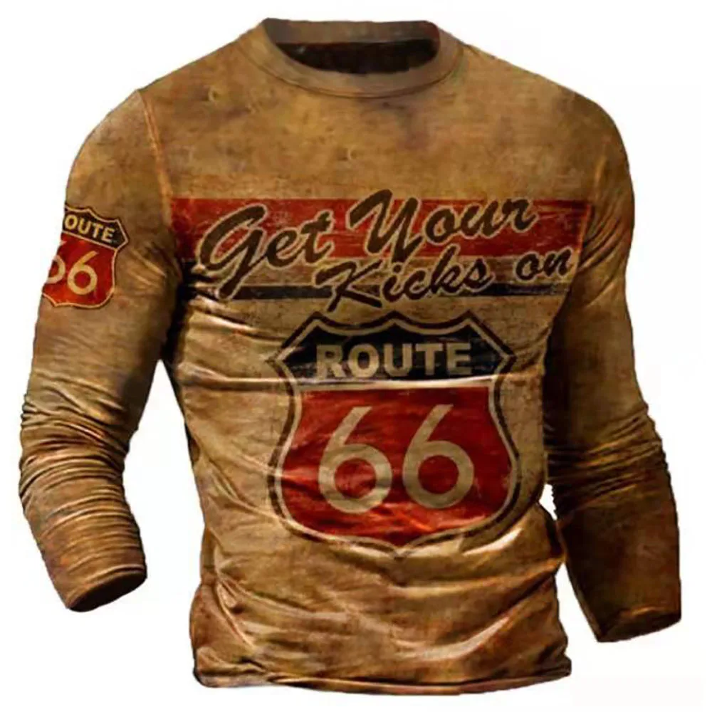 Fashion Retro Men's T-shirts Oversized Loose Clothes Vintage Long Sleeve America Route 66 Letters 3D Printed T-shirt EU Size 5XL
Fashion Retro Men's T-shirts Oversized Loose Clothes Vintage Long Sleeve America Route 66 Letters 3D Printed T-shirt EU Size 5XL