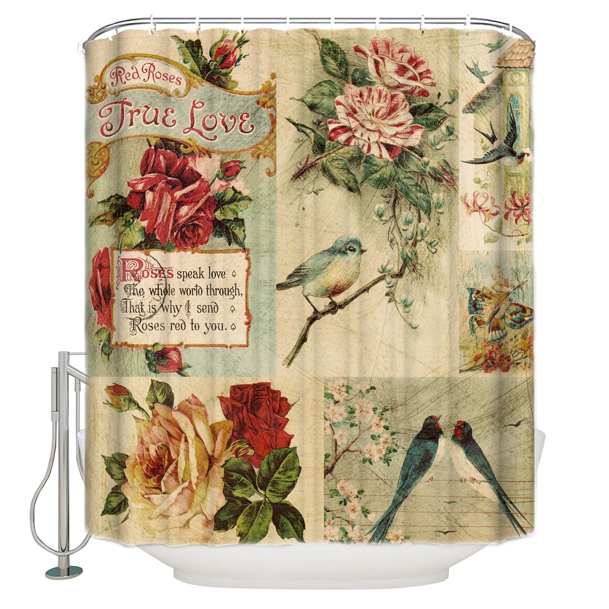 Flower Red Retro Birdie Room Shower Curtain Eco-Friendly Bath Curtain with Hooks Polyester Waterproof Curtain Bathroom Decor
Flower Red Retro Birdie Room Shower Curtain Eco-Friendly Bath Curtain with Hooks Polyester Waterproof Curtain Bathroom Decor