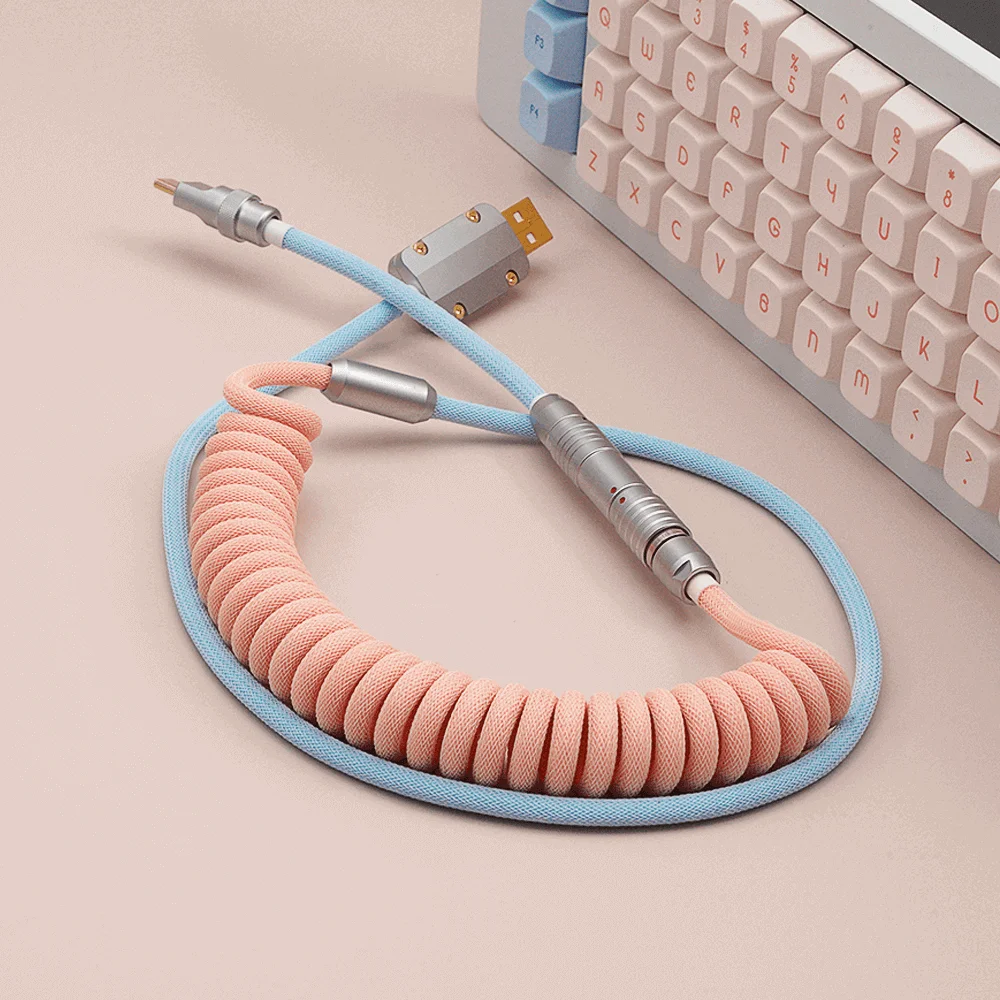 MelGeek Handmade Mechanical Keyboad USB Cable With Coil Aviator Customized Sleeve Keyboard Type C Silver Connector
MelGeek Handmade Mechanical Keyboad USB Cable With Coil Aviator Customized Sleeve Keyboard Type C Silver Connector