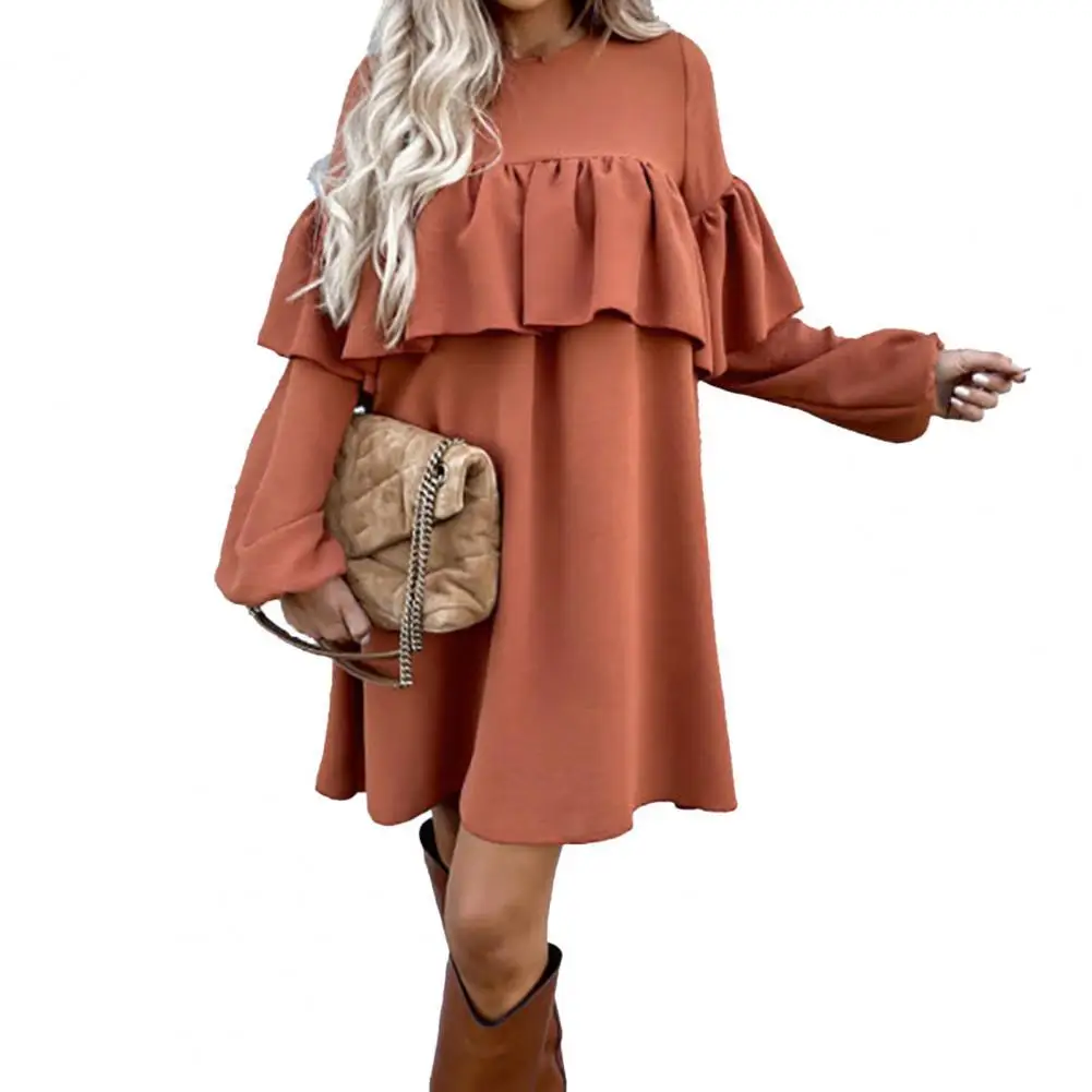 Sweet Women Dress Elegant Solid Color Flounce Edge O Neck Casual Spring Casual Dresses for Women 2022 Party
Sweet Women Dress Elegant Solid Color Flounce Edge O Neck Casual Spring Casual Dresses for Women 2022 Party