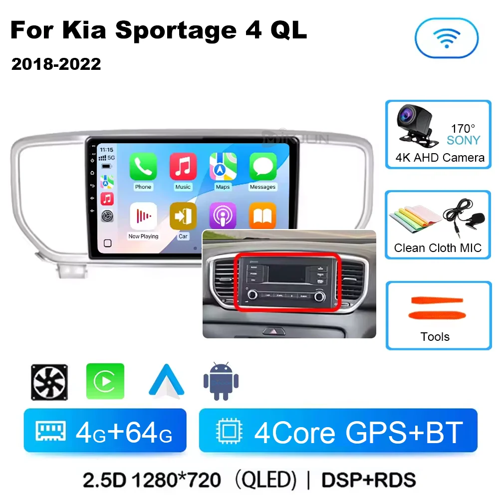 Авторадио CarPlay для Kia Sportage 4 QI KX5 2018-2022 Автомобильный радиоприемник Мультимедийный плеер Android 15 Авто Стерео GPS-навигация 
Авторадио CarPlay для Kia Sportage 4 QI KX5 2018-2022 Автомобильный радиоприемник Мультимедийный плеер Android 15 Авто Стерео GPS-навигация