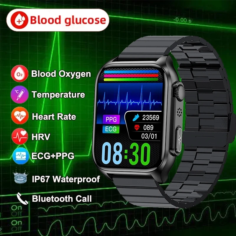ECG+PPG Smart Watch Men Bluetooth Call Clock Heart Rate Blood Pressure Blood Oxygen Health Blood sugar Monitoring Smart Watches
ECG+PPG Smart Watch Men Bluetooth Call Clock Heart Rate Blood Pressure Blood Oxygen Health Blood sugar Monitoring Smart Watches