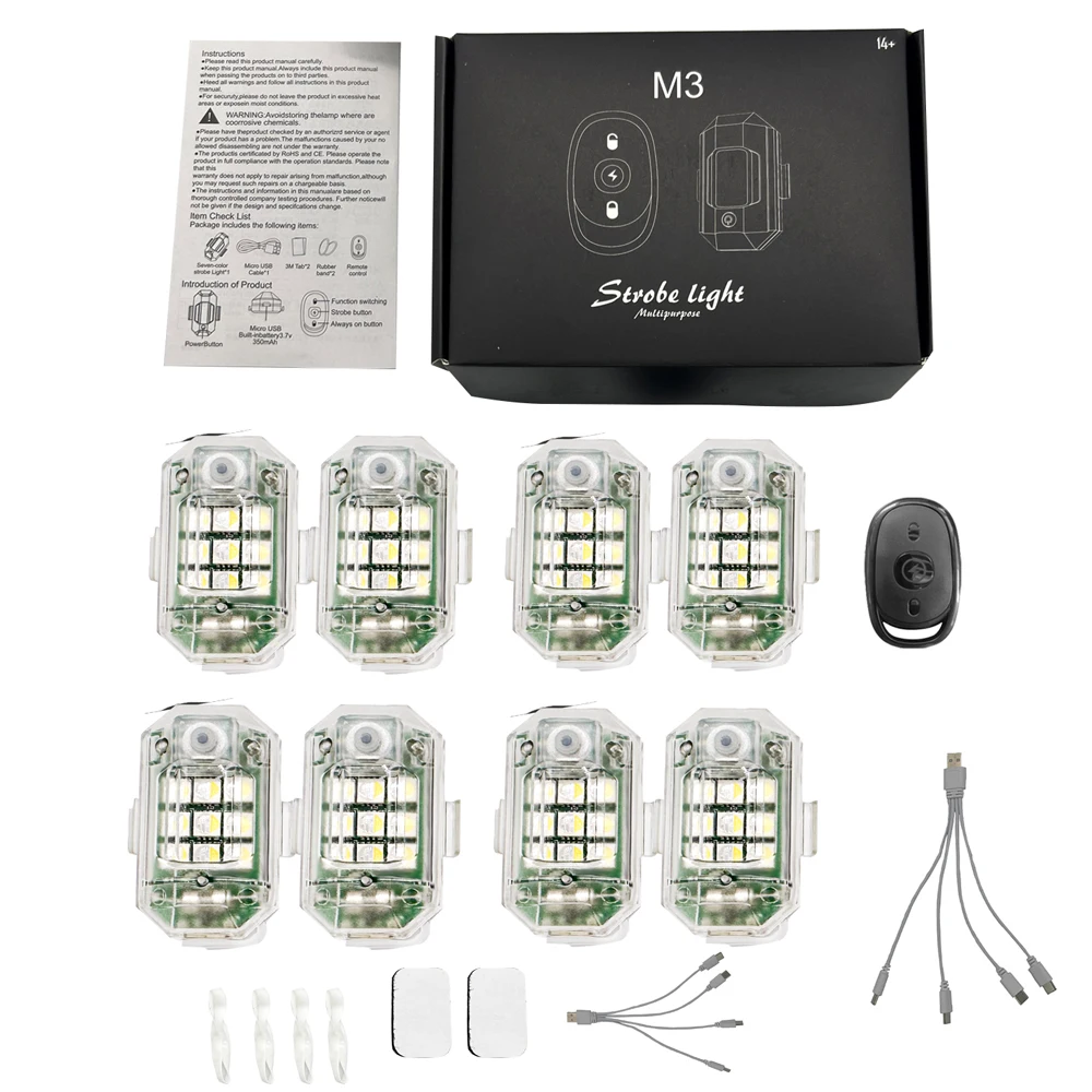 Donwof 8pcs Strobe Light Motorcycle Warning Lamp For Car Bike Scooter Flash Indicator Waterproof 2.4G Wireless Control
Donwof 8pcs Strobe Light Motorcycle Warning Lamp For Car Bike Scooter Flash Indicator Waterproof 2.4G Wireless Control