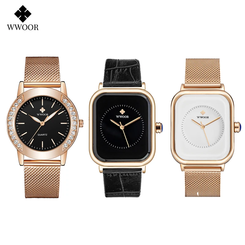 WWOOR Women Watch Top Brand Fashion Women Quartz Wrist Watches White Rose Black Wear For Week Relogio Feminino Montre Femme 3PCS
WWOOR Women Watch Top Brand Fashion Women Quartz Wrist Watches White Rose Black Wear For Week Relogio Feminino Montre Femme 3PCS