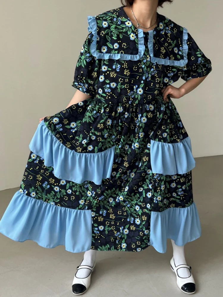 Print Dress For Female Peter Pan Collar Short Sleeve Patchwork Ruffles Trim Straight Loose Dresses Women 2022 Spring New
Print Dress For Female Peter Pan Collar Short Sleeve Patchwork Ruffles Trim Straight Loose Dresses Women 2022 Spring New