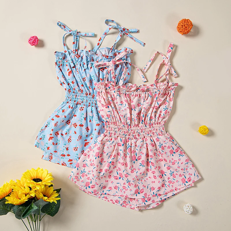 0-5Y Summer Lovely Kids Girls Jumpsuits Clothing 2 Colors Flowers Printed Sleeveless Lace Up Elastic Shorts
0-5Y Summer Lovely Kids Girls Jumpsuits Clothing 2 Colors Flowers Printed Sleeveless Lace Up Elastic Shorts