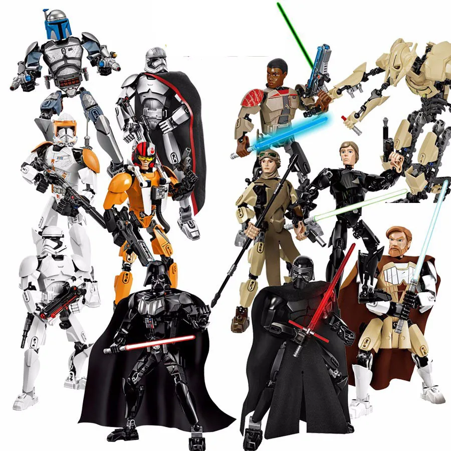 23-31cm Star Wars action doll Luke Leia JAR Sith soldier Grievous Maze Anakin Darth Vader Yoda doll assembly block toy
23-31cm Star Wars action doll Luke Leia JAR Sith soldier Grievous Maze Anakin Darth Vader Yoda doll assembly block toy