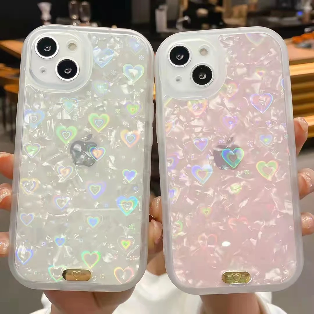 Cute Laser Heart Shell Pattern Phone Case for iPhone 13 12 11 Pro Max X XS XR 7 8 Plus Shockproof Transparent Love Back Cover
Cute Laser Heart Shell Pattern Phone Case for iPhone 13 12 11 Pro Max X XS XR 7 8 Plus Shockproof Transparent Love Back Cover