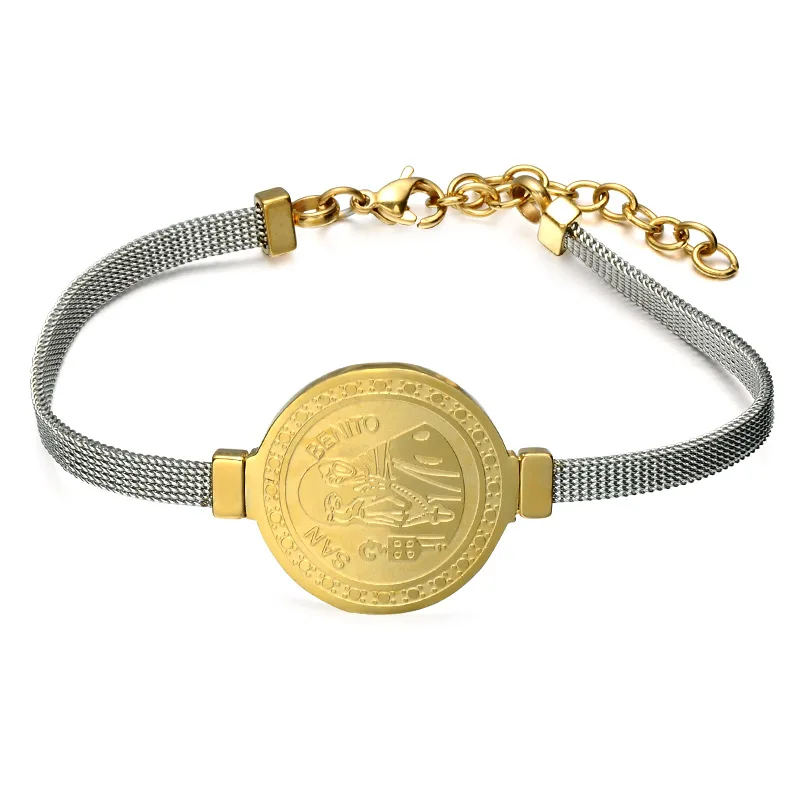 San Benito Bracelet Stainless Steel Bracelet For Women Metal San Benito Medal Bracelet Adjustable Chain Bracelets
San Benito Bracelet Stainless Steel Bracelet For Women Metal San Benito Medal Bracelet Adjustable Chain Bracelets