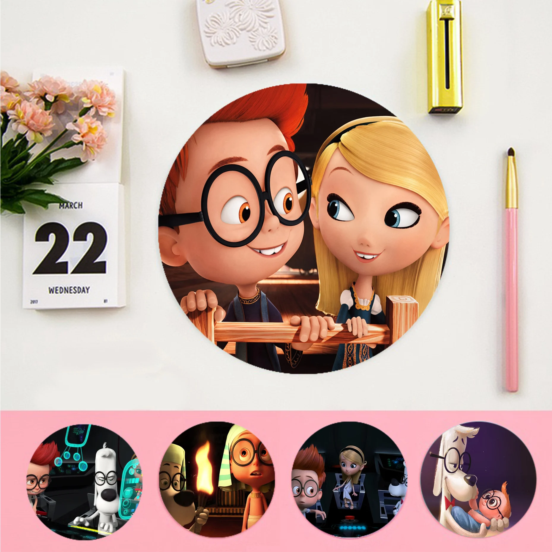 Disney Mr. Peabody & Sherman Mousepad DIY Round Thickened Mouse Pad Oversized Gaming Keyboard Table Mat Desk Set Accessories
Disney Mr. Peabody & Sherman Mousepad DIY Round Thickened Mouse Pad Oversized Gaming Keyboard Table Mat Desk Set Accessories