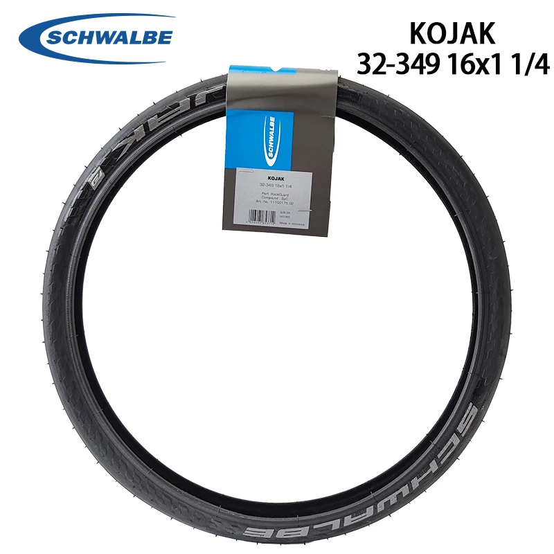 

SCHWALBE KOJAK 16" Inch 32-349 16x1 1/4 Black Wired Bicycle Tire Level 4 RaceGuard for Brompton BMX Folding Bike Cycling Parts