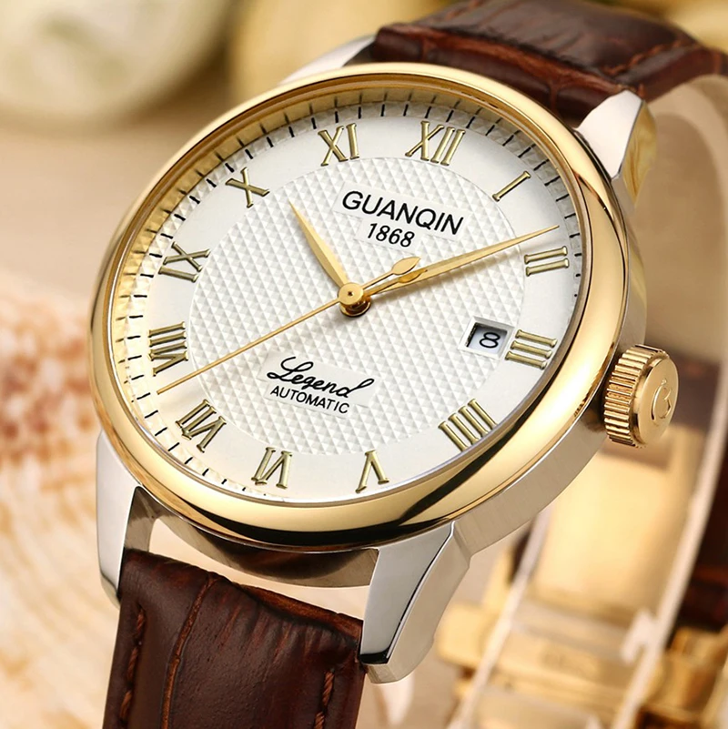 Automatic Luxury Gold Watch GUANQIN Waterproof Men Watches Mechanical Business Day Display Wristwatches Leather Metal Strap
Automatic Luxury Gold Watch GUANQIN Waterproof Men Watches Mechanical Business Day Display Wristwatches Leather Metal Strap