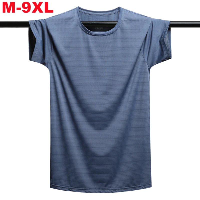Oversized 8XL 9XL Ice Silk MeshTshirt For Men Summer Breathable Short Sleeve Tops Men's Quick Dry T-shirt Trainer Running Tshirt 
Oversized 8XL 9XL Ice Silk MeshTshirt For Men Summer Breathable Short Sleeve Tops Men's Quick Dry T-shirt Trainer Running Tshirt